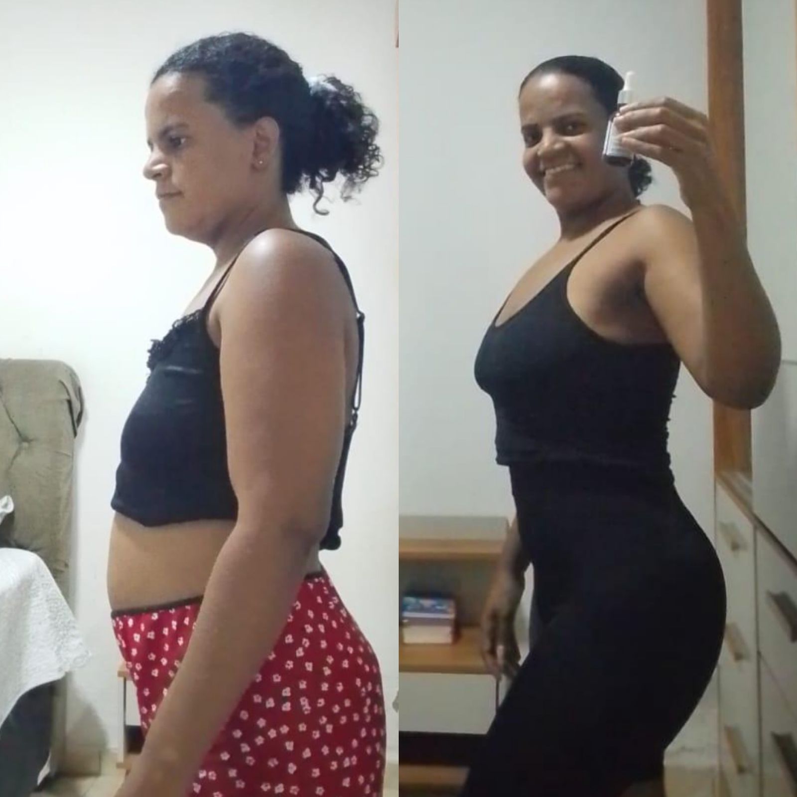 Antes e depois de perda de peso de corpo inteiro com Mounjax