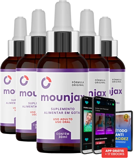 Kit de 5 Frascos de Mounjax Gotas (Leve 5 Pague 3) com bônus exclusivos e frete grátis
